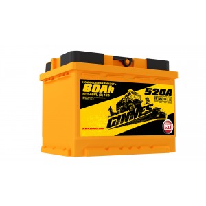 Автомобильный аккумулятор GINNES YELLOW 6CT- 60NR  60 Ач (A/h) обратная полярность - GY6001